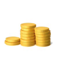 3D Stack of golden coins png