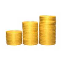 3D Stack of golden coins png