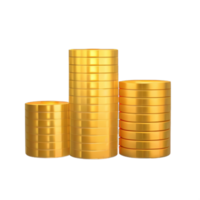 3D Stack of golden coins png