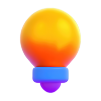 3d lampadina leggero icona png