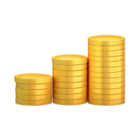 3D Stack of golden coins png