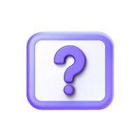 3d question mark icon sign png