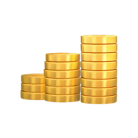 3D Stack of golden coins png