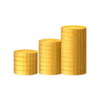 3D Stack of golden coins png