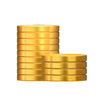 3D Stack of golden coins png