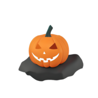 3d skrämmande halloween pumpa png