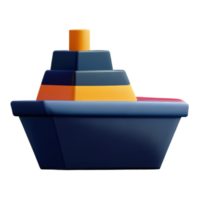 3d dessin animé bateau png