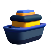 3d dessin animé bateau png