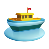 3d dessin animé bateau png