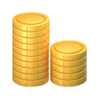 3D Stack of golden coins png