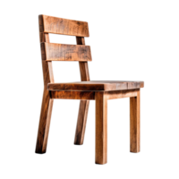 Wooden comfortable chair isolated on transparent background. ai generated png