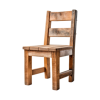 Wooden comfortable chair isolated on transparent background. ai generated png