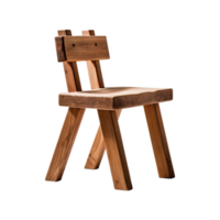 Wooden comfortable chair isolated on transparent background. ai generated png