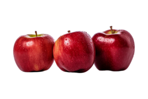 A group of red apples isolated on transparent background. ai generated png