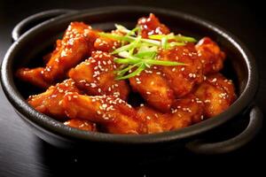 stock photo of korean fried chiken food photography AI Generated