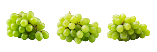 Fresh green grape bunch isolated on transparent background. ai generated png