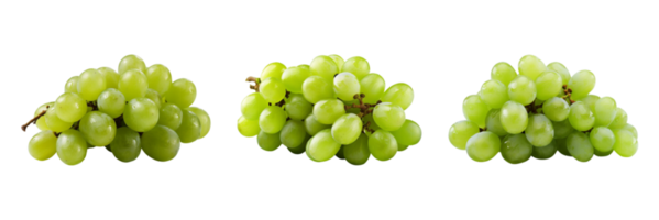 Fresh green grape bunch isolated on transparent background. ai generated png