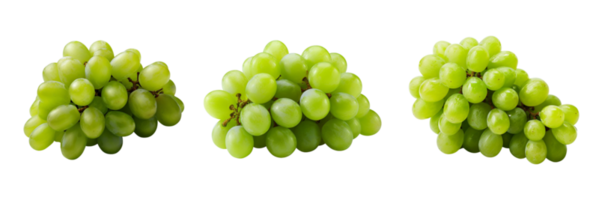 Fresh green grape bunch isolated on transparent background. ai generated png
