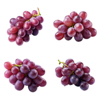 Bunch of ripe red grapes isolated on transparent background. ai generated png