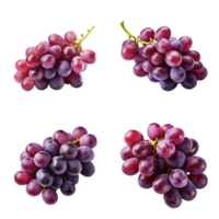 manojo de maduro rojo uvas aislado en transparente antecedentes. ai generado png