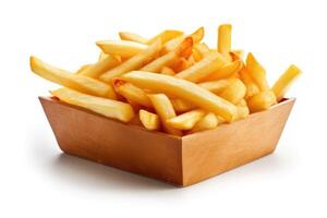 stock photo of french fries food photography isolated white background AI Generated