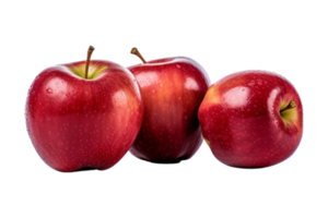 A group of red apples isolated on transparent background. ai generated png