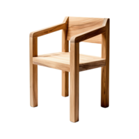 Wooden comfortable chair isolated on transparent background. ai generated png