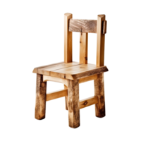 Wooden comfortable chair isolated on transparent background. ai generated png