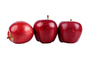 un grupo de rojo manzanas aislado en transparente antecedentes. ai generado png