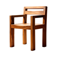 Wooden comfortable chair isolated on transparent background. ai generated png