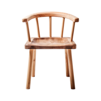 Wooden comfortable chair isolated on transparent background. ai generated png