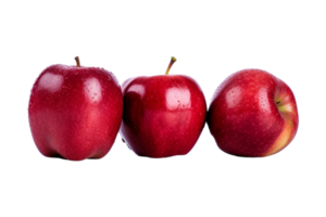 A group of red apples isolated on transparent background. ai generated png