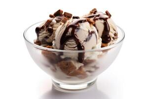 chocolate sundae white isolated background Food Photography photo