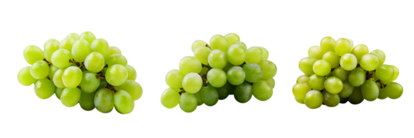 Fresh green grape bunch isolated on transparent background. ai generated png