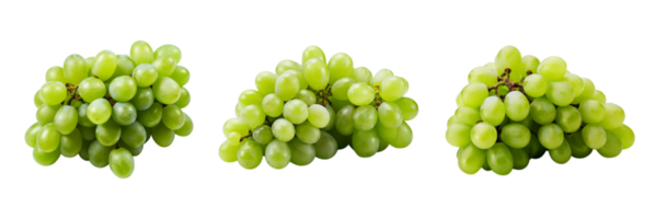 Fresh green grape bunch isolated on transparent background. ai generated png