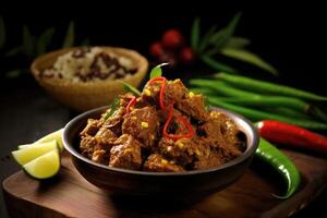 stock photo of rendang food food photography studio AI Generated