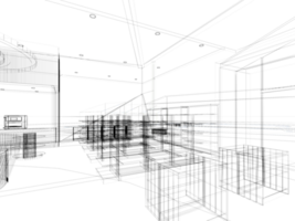 abstract schetsen ontwerp van supermarkt ,3d renderen png