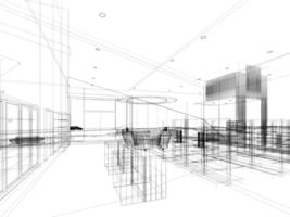 abstract sketch design of supermarket ,3d  rendering png