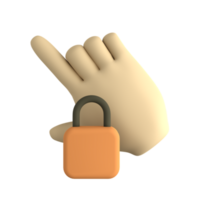 Lock Hand 3D icon png