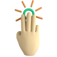 hand gesture 3 finger 3D icon png