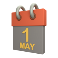 3d arbeid dag kalender 1 mei icoon png