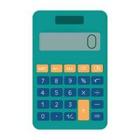Calculator in turquoise colors on white background. vector