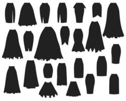 Set of different types of skirts for woman vector