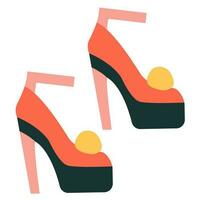 High heeled shoes. Vector illustration.
