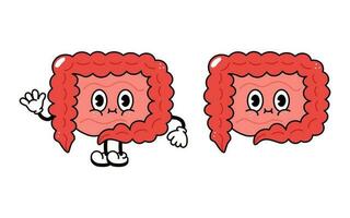 Intestines character. Vector hand drawn traditional cartoon vintage, retro, kawaii character illustration icon. Isolated on white background. Intestines character concept