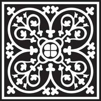 Vector monochrome square European ornament. Classic pattern of Ancient Greece, Roman Empire. Suitable for sandblasting, plotter and laser cutting