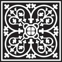 Vector monochrome square European ornament. Classic pattern of Ancient Greece, Roman Empire. Suitable for sandblasting, plotter and laser cutting