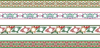 vector de colores conjunto de sin costura adornos de nativo americanos, aztecas. fronteras de el tribus de sur y central America