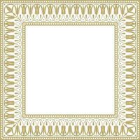 Vector gold square classic greek meander ornament. Pattern of ancient Greece. Border, frame of the Roman Empire