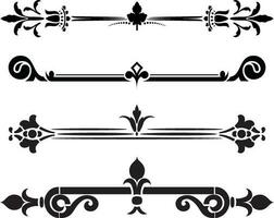 Vector set of classic monograms. Curl at the end of the text. Pattern of ancient greece, roman empire. Typographic ornament